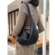 Black soft leather dumpling bag, high-end commuter crossbody bag