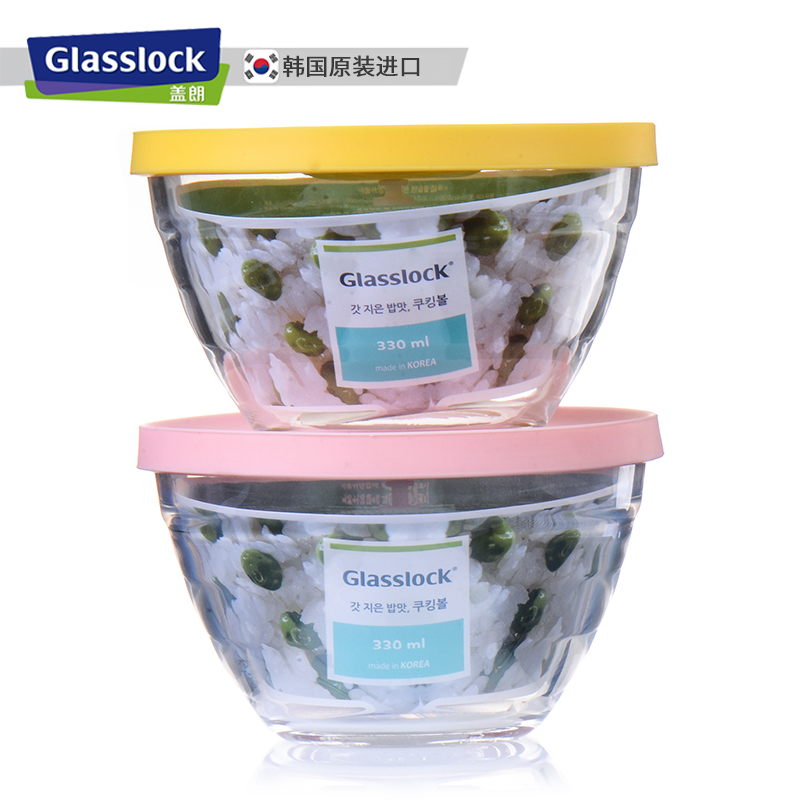 Glasslock进口高款玻璃辅食蒸碗耐热糖水碗带盖蒸蛋碗蒸饭碗小号-图3