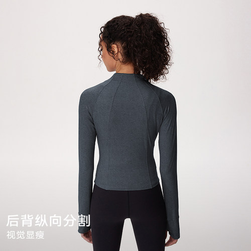 【限时折扣】运动外套春秋女修身高弹力休闲户外长袖上衣JK034 - 图3