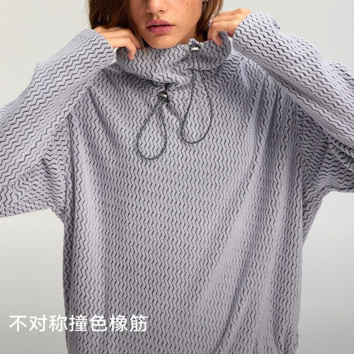 【限时折扣】抓绒轻暖升温运动卫衣秋冬女厚高领长袖JK074 - 图3