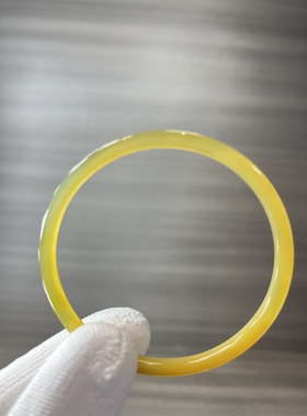 天然冰透玛瑙手镯冰透玉髓手镯玉质细腻冰黄小叮当细条生日礼物