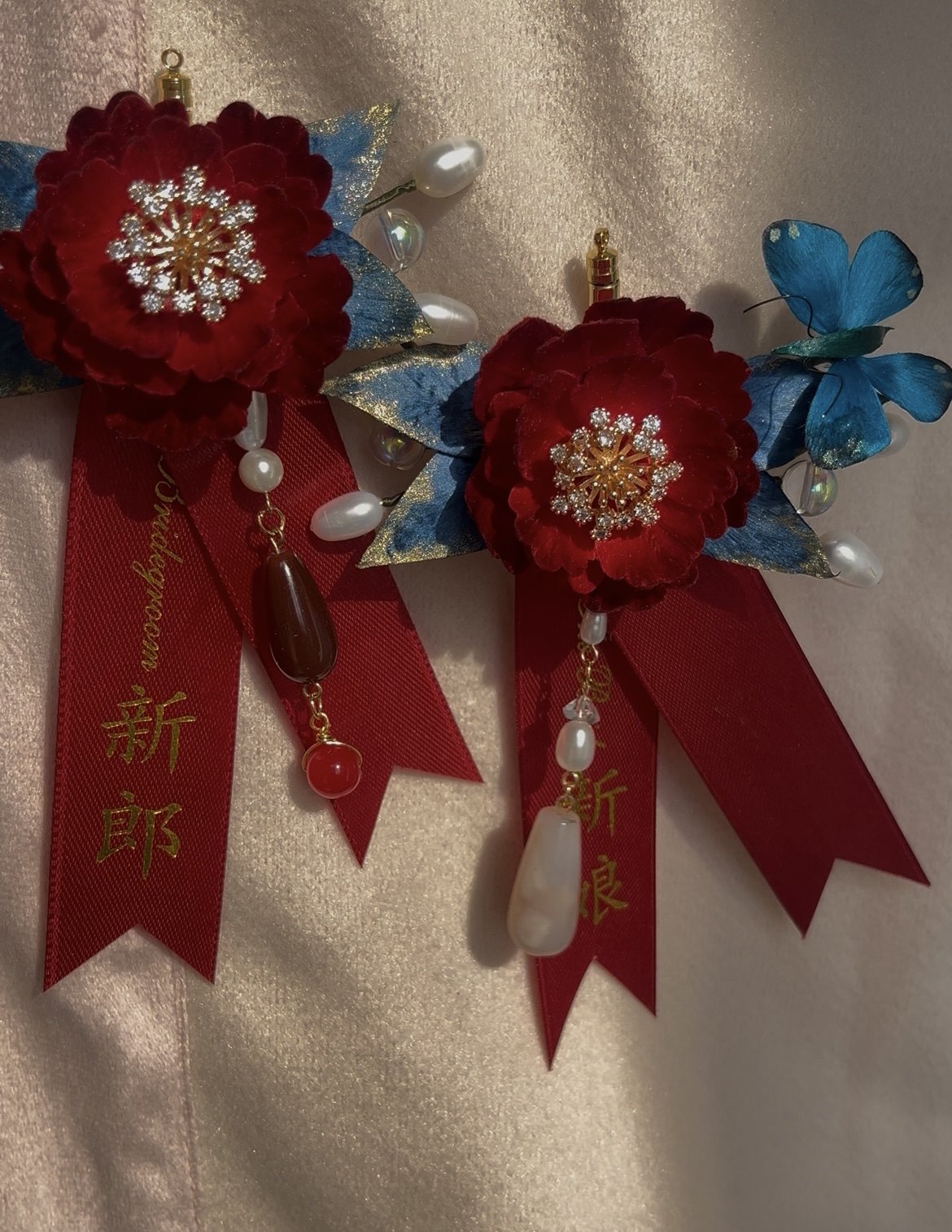 【一期一会手工坊】绒花胸花新郎新娘婚庆饰品配件材料胸针手作,淘宝优惠券,粉丝福利购,淘宝优惠卷