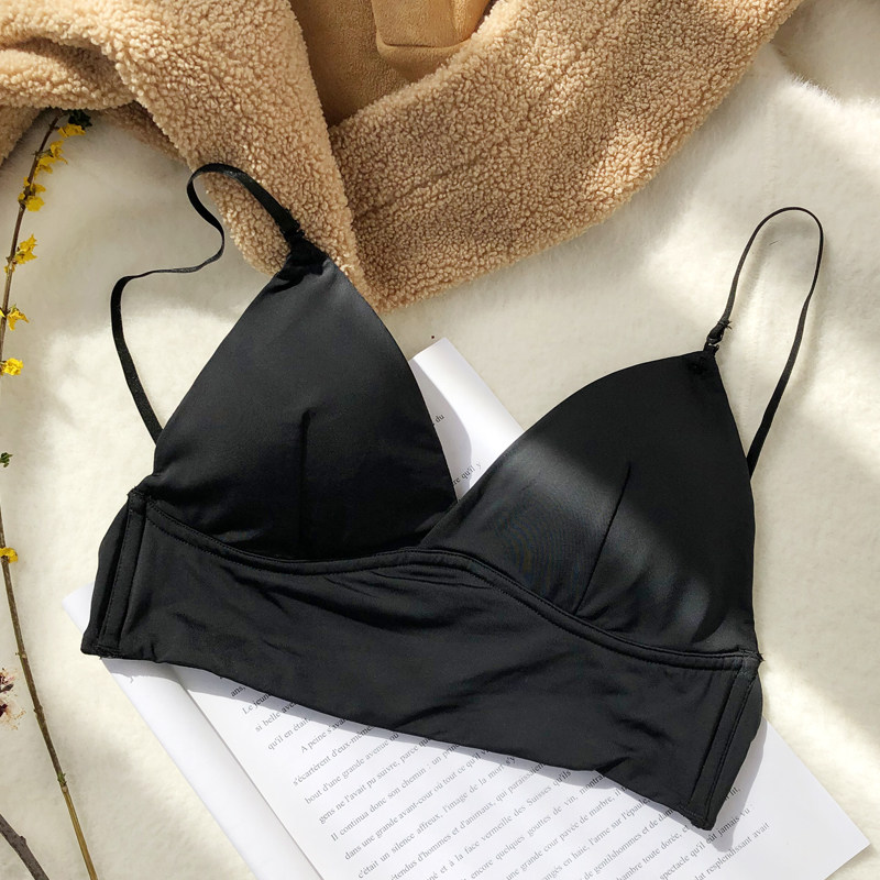 法式无钢圈挂脖美背露背细带文胸 蜜桃小筑文胸