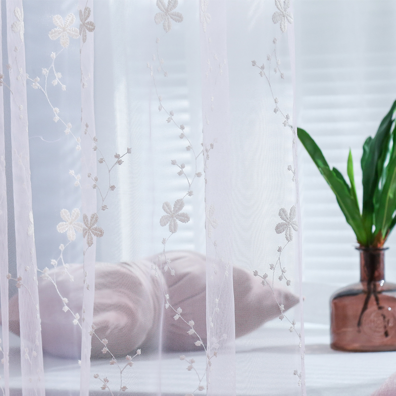 Mesh gauze curtains white gauze curtains bay window balcony