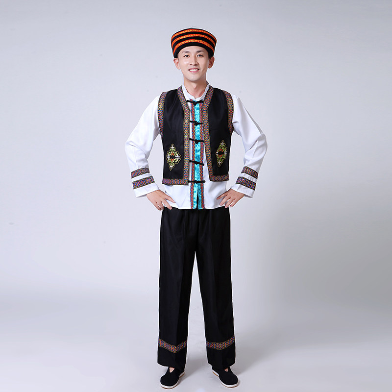广西壮族男成人贵州苗族舞台舞蹈服 哈衣部落民族服装
