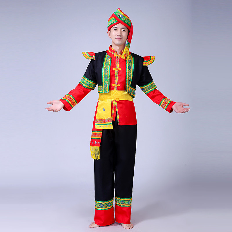 新款广西壮族舞蹈演出服装男女成人 哈衣部落民族服装/舞台装