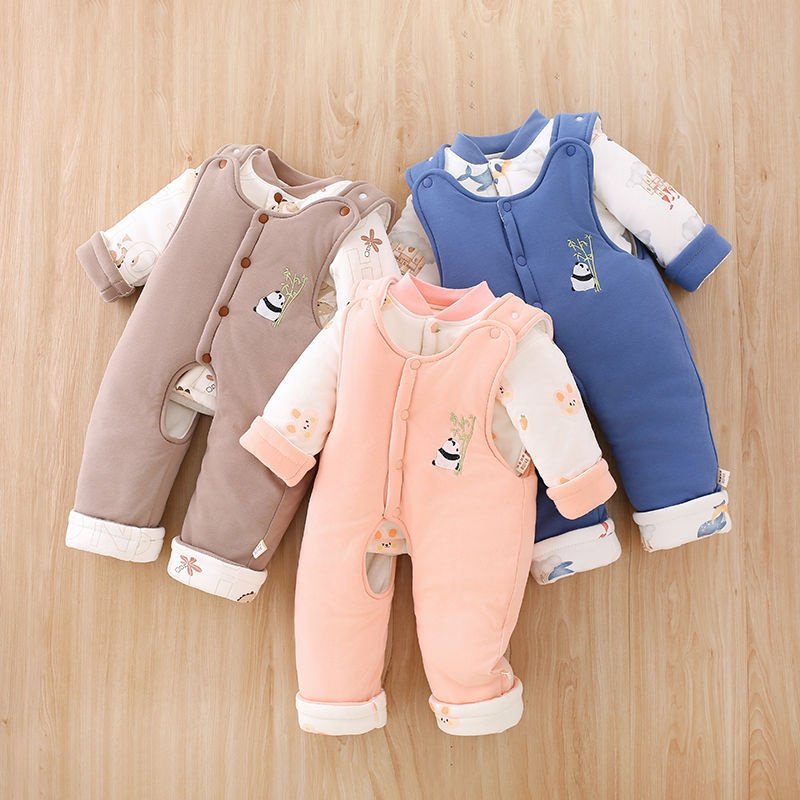 0-2岁手工棉花200g棉衣婴幼儿棉袄裤开脚碎花背带两件套加厚保暖,淘宝优惠券,粉丝福利购,淘宝优惠卷