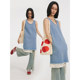 Popchrio small fragrant denim vest dress