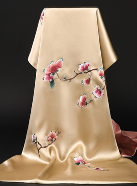 手工刺绣两用桑蚕丝围巾旗袍披肩