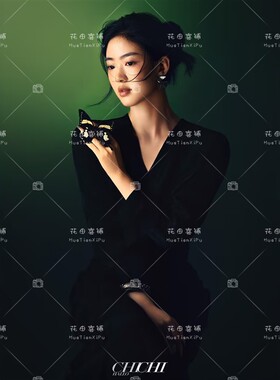2026新款影楼新中式高级感东方美学黑色光影肖像个人写真艺术服装