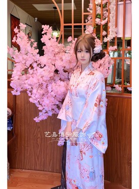 改良传统正装和服装神明少女日式和服粉色祈愿兔浴衣女复古洋装
