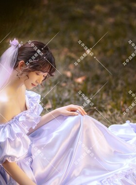 影楼80港风复古婚纱宫廷礼服艺术拍照写真服装少女摄影法式出门纱