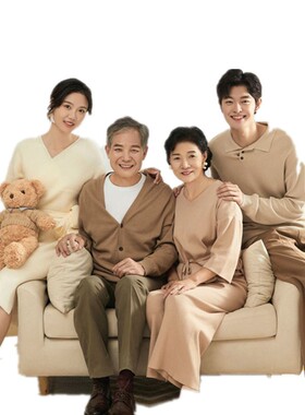 影楼亲子摄影主题服装一家六口简约家庭装合影居家日常毛衣全家福