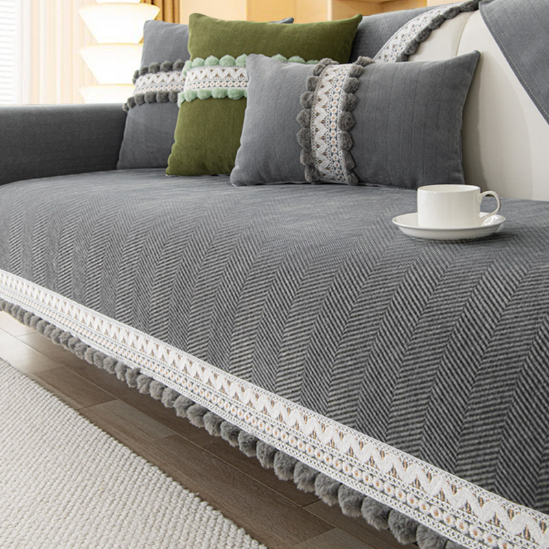新款雪尼尔沙发垫四季通用毛球防滑坐垫子套罩靠背巾加厚防猫抓,淘宝优惠券,粉丝福利购,淘宝优惠卷