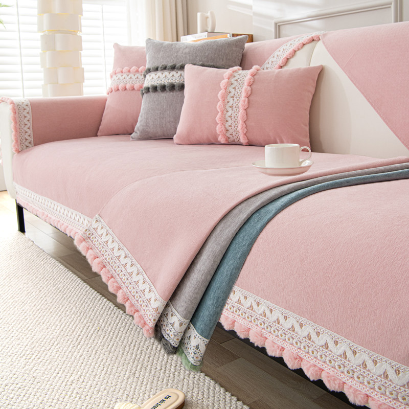 新款雪尼尔沙发垫四季通用毛球防滑坐垫子套罩靠背巾加厚防猫抓,淘宝优惠券,粉丝福利购,淘宝优惠卷