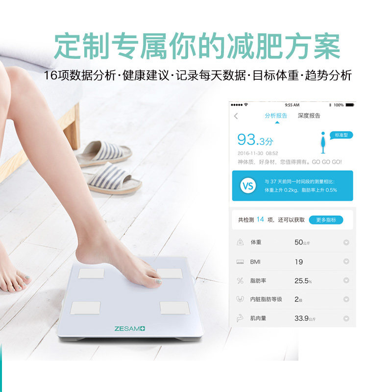 云康宝定制家用称重小型智能体脂秤 真心善美大药房健康秤（器械）