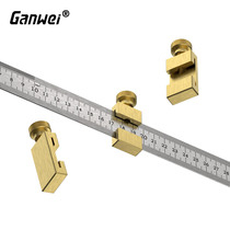 Steel ruler positioning block woodworking scribe locator fixed block ruler block brass material limit block