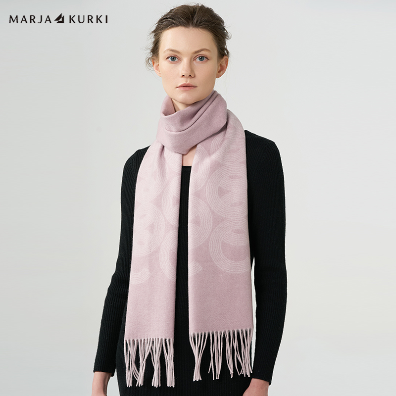 MARJAKURKI玛丽亚古琦红色围巾妈妈围脖山羊绒围巾女冬季高级礼盒