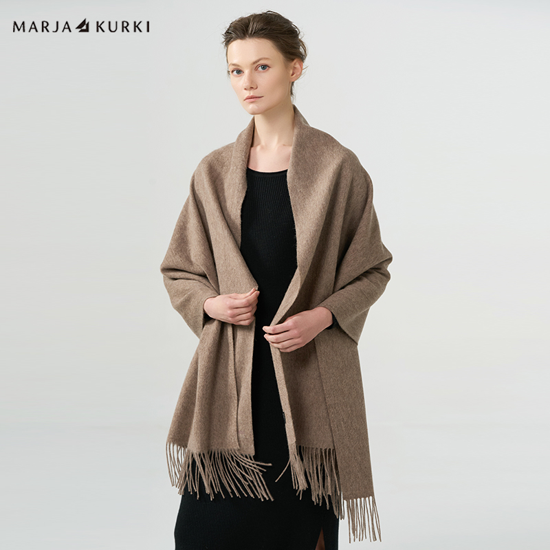 MARJAKURKI玛丽亚古琦羊毛围巾女冬季加厚韩版百搭英伦两用大披肩