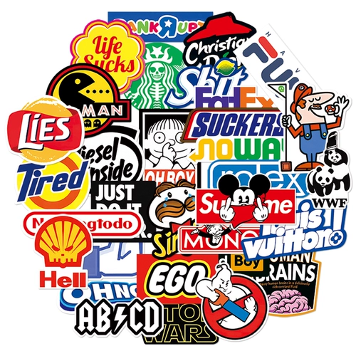 Мультяшный чемодан, ноутбук, кофейная водонепроницаемая наклейка со стаканом, наклейки, в американском стиле, с печатью вашего логотипа