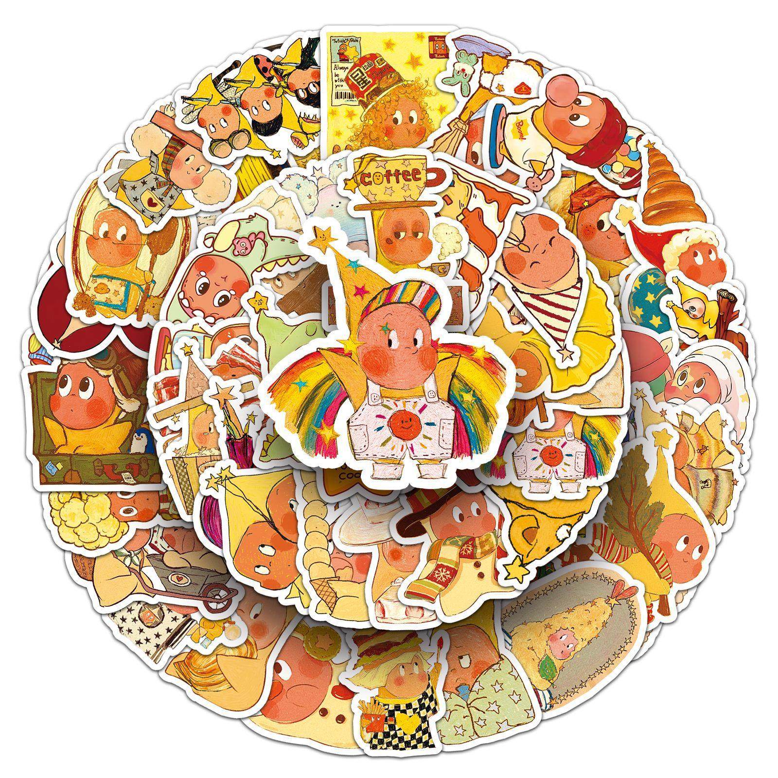 100张可爱卡通星星人贴纸电脑ipad手机收纳盒亚克力装饰防水贴画,淘宝优惠券,粉丝福利购,淘宝优惠卷