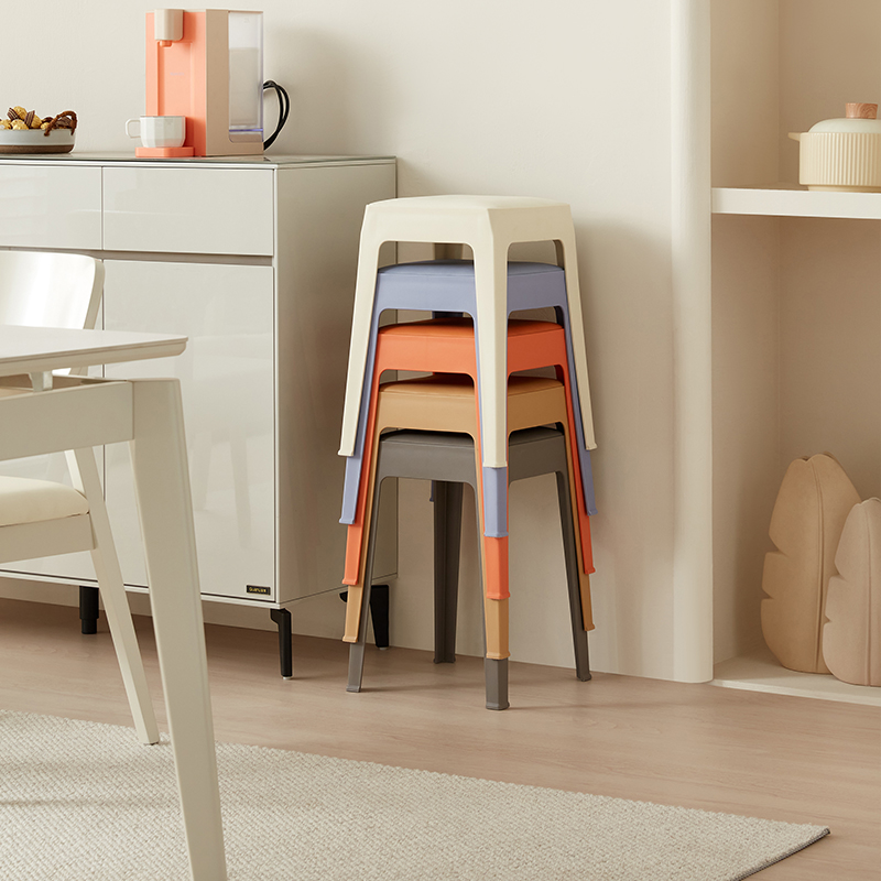 全友家居现代简约高脚凳子家用客厅网红板凳软包座面矮凳KD - 图0