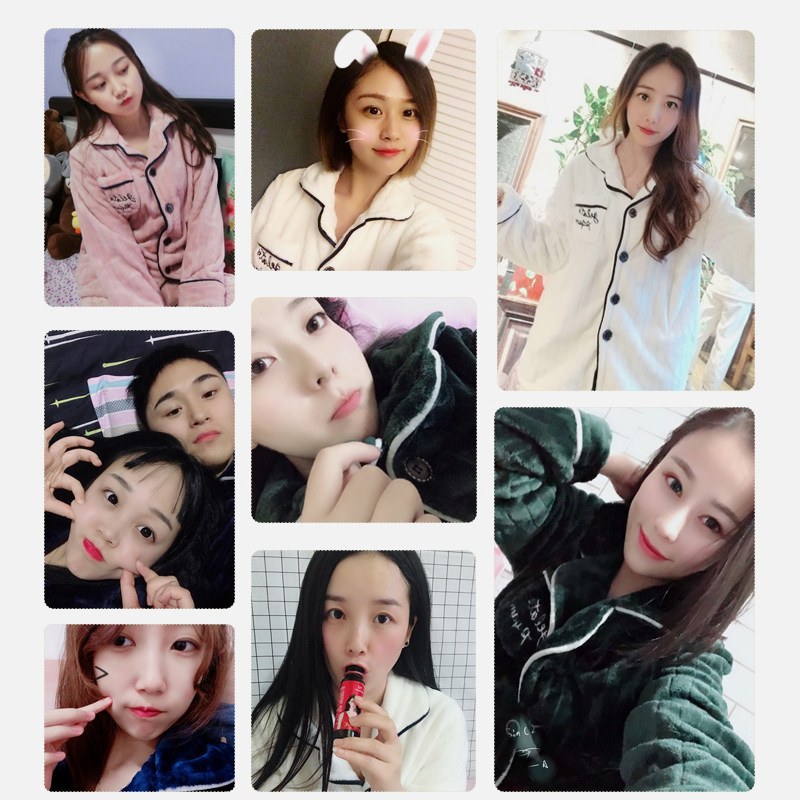 冬季情侣珊瑚绒长袖套装秋冬款睡衣 andcake睡衣/家居服套装