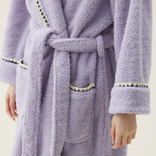 Бархатный демисезонный коралловый банный халат, бархатная длинная зимняя пижама с капюшоном, увеличенная толщина