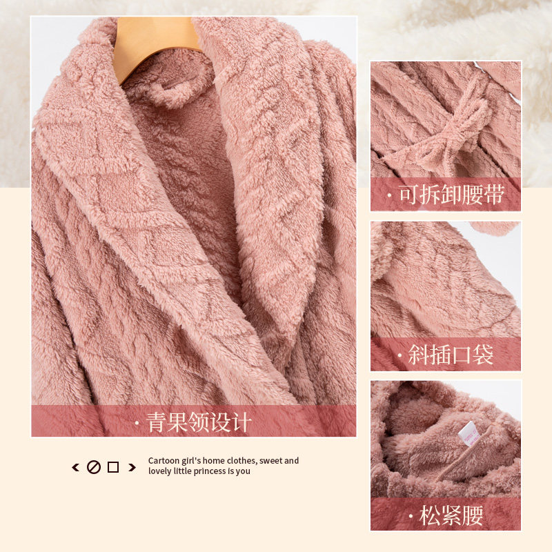 珊瑚绒加厚款2021新款男情侣睡袍 andcake睡衣/家居服套装