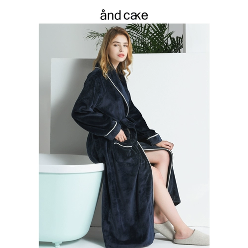 Зимний коралловый бархатный фланелевый банный халат для влюбленных, длинная утепленная пижама, увеличенная толщина