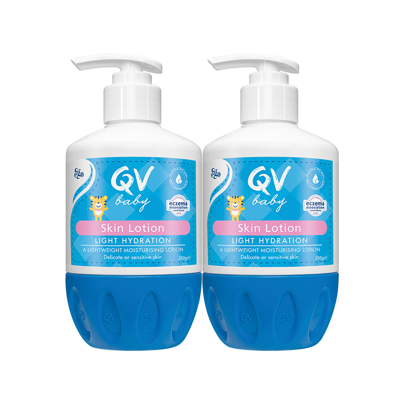 Ego QV婴儿水润乳保湿滋润身体乳清爽好吸收不粘腻桃子虎250g*2