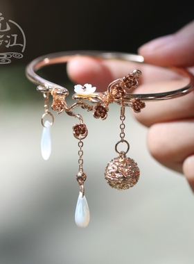 梅间雪 汉服配饰古风手镯女手环小众复古宫廷手饰设计感原创手工