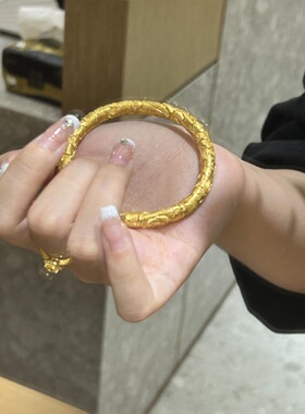 新款非遗技艺满錾圆牡丹手镯戒指女轻奢新中式大气精美手环指环