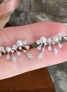 新品人鱼的眼泪耳钉3-5mm渐变天然高品质