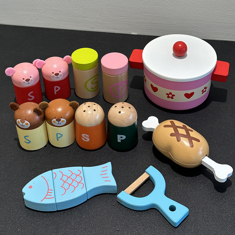 木制鸡腿鱼切切乐益智玩具过家家儿童玩具切切看厨房调味料削皮刀,淘宝优惠券,粉丝福利购,淘宝优惠卷