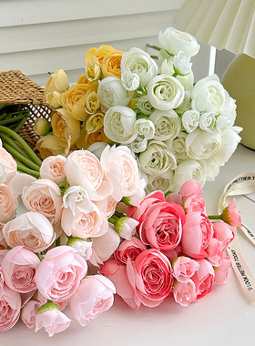 迷你小露莲花苞仿真花手捧花家居装饰茶玫婚礼装饰花摆件拍照道具