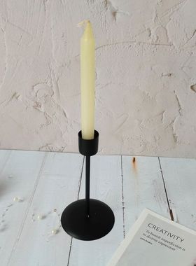 欧式几何铁艺单头蜡烛台婚庆金色烛杯家居复古装饰摆件欧式复古