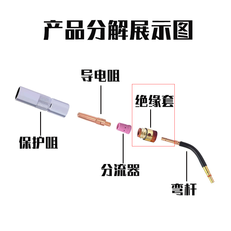 二保焊机绝缘套500A绝缘套黄板料加厚型气保焊机焊枪配件大全包邮 - 图2