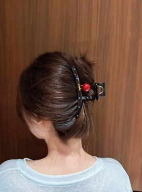 高级感韩系波点抓夹少女气质百搭后脑勺盘发发饰KD
