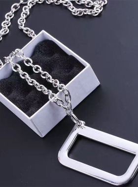 欧美网红同款D字母秋冬项链女长款毛衣链百搭时尚挂件链子配饰品