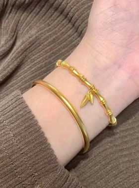 水贝黄金竹节金包银手链女