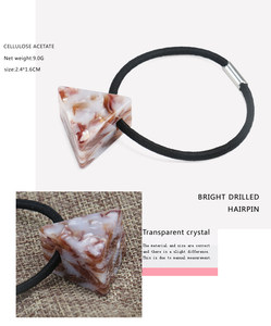 亚历山大风简约几何三角形扎头发皮筋超仙醋酸发饰扎马尾头绳发圈