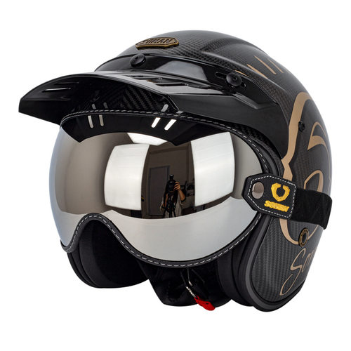 SOMAN复古摩托车绑带式镜片T3通用镜片机车头盔防风镜机车镜 - 图3