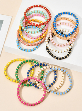 彩色串珠手链潮牌男女情侣手串