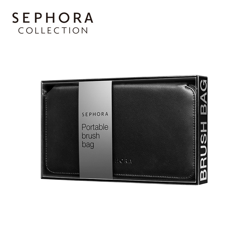 【立享3折OP】Sephora/丝芙兰便携化妆刷包女简约黑色旅行化妆包,淘宝优惠券,粉丝福利购,淘宝优惠卷