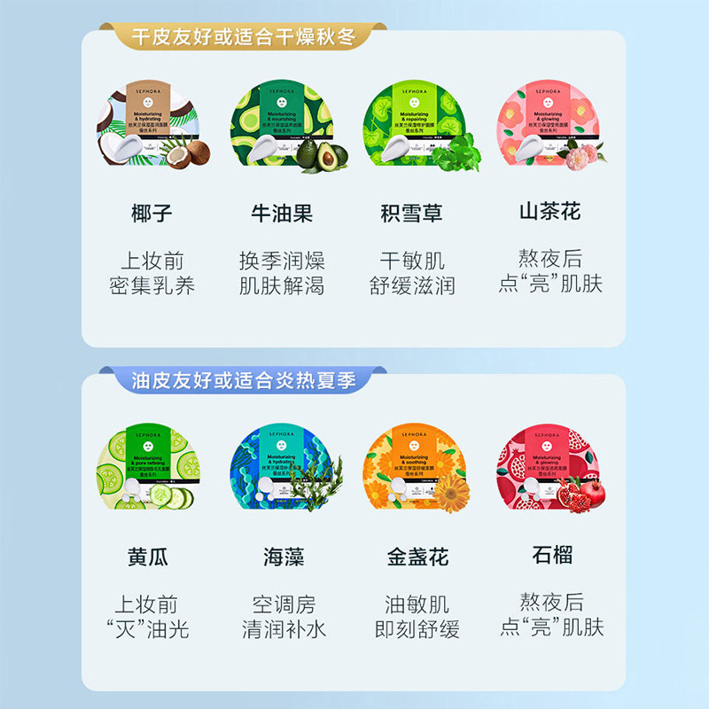【38预售】Sephora/丝芙兰第四代蚕丝面膜30片女补水保湿滋润