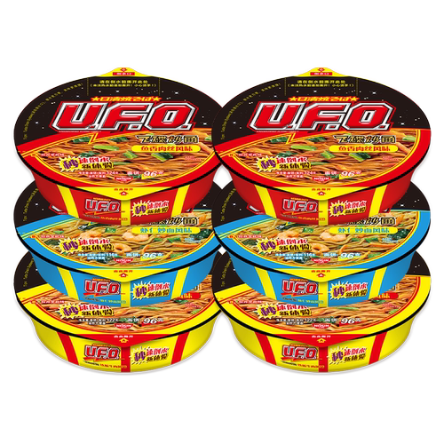 日清方便面 UFO飞碟炒面3口味6碗组合 速食面干拌面碗面泡面混装 - 图2