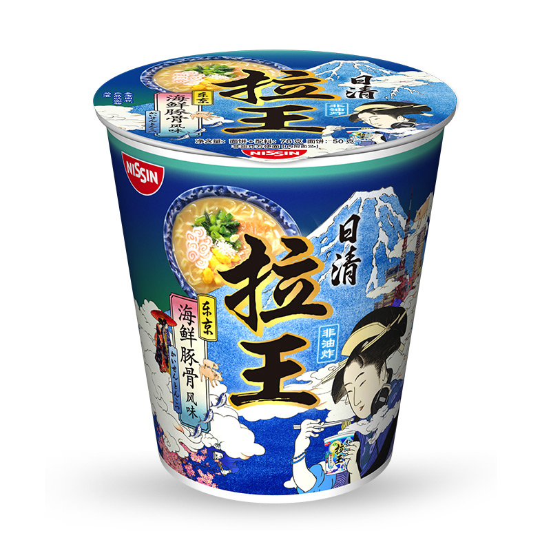 NISSIN/日清 拉王东京海鲜豚骨风味76g拉面/杯 拉面方便面泡面 - 图3