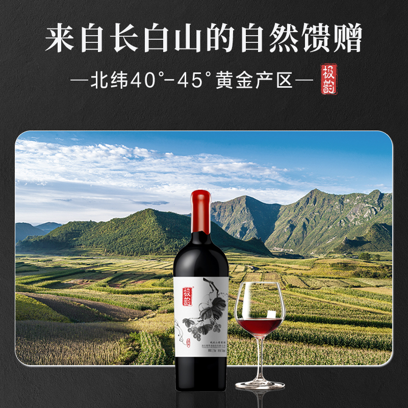 通化葡萄酒 极韵晚收山葡萄酒740ml甜型红酒礼盒装 - 图1