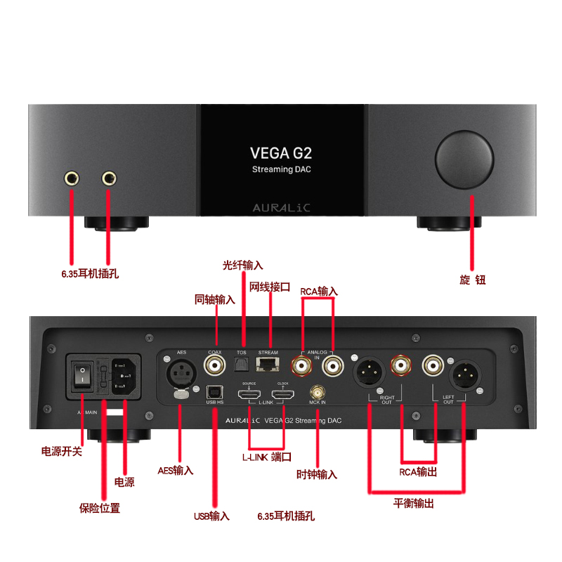 AURALiC声韵 Vega G2.1 白羊座织女星网数播音频解码器耳放一体机 - 图1